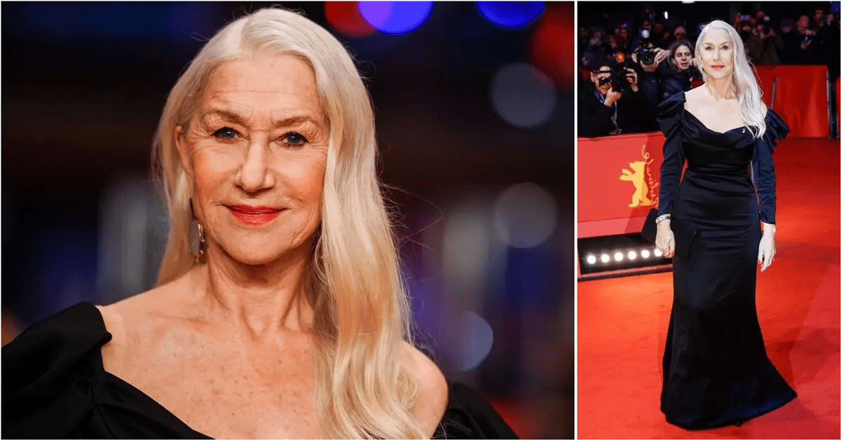Helen Mirren Stuns in Formfitting Gown and Long Gray Hair on ‘Golda’ Red Carpet