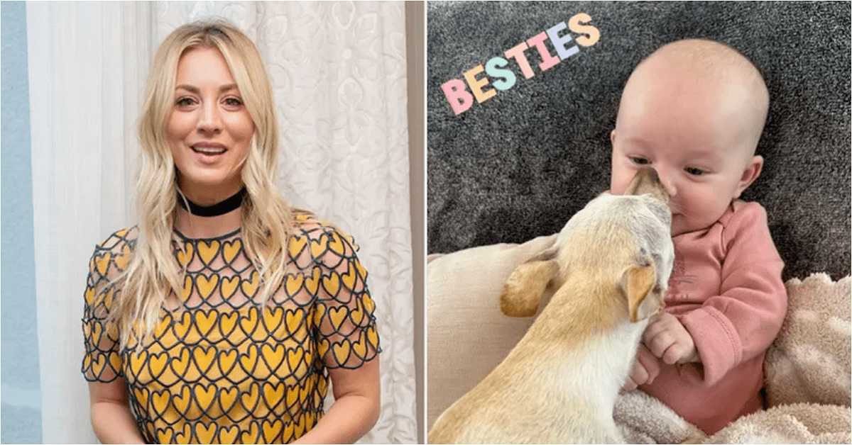 Kaley Cuoco Shares Adorable Photos of Baby Matilda Snuggling with Her Dog Opal: ‘Besties’